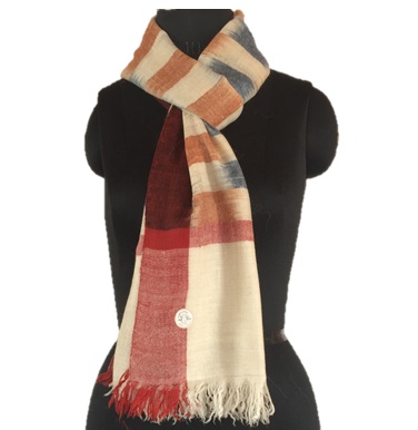White Ikat Kashmir Pashmina (1)
